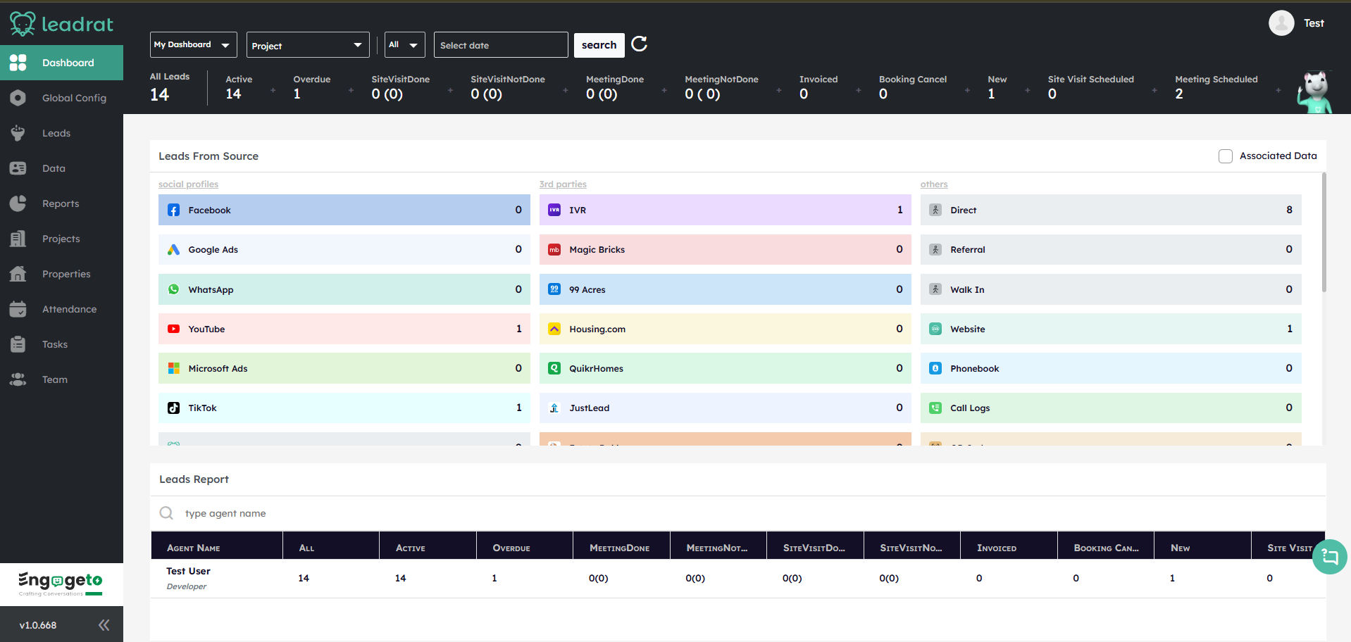 Leadrat Dashboard