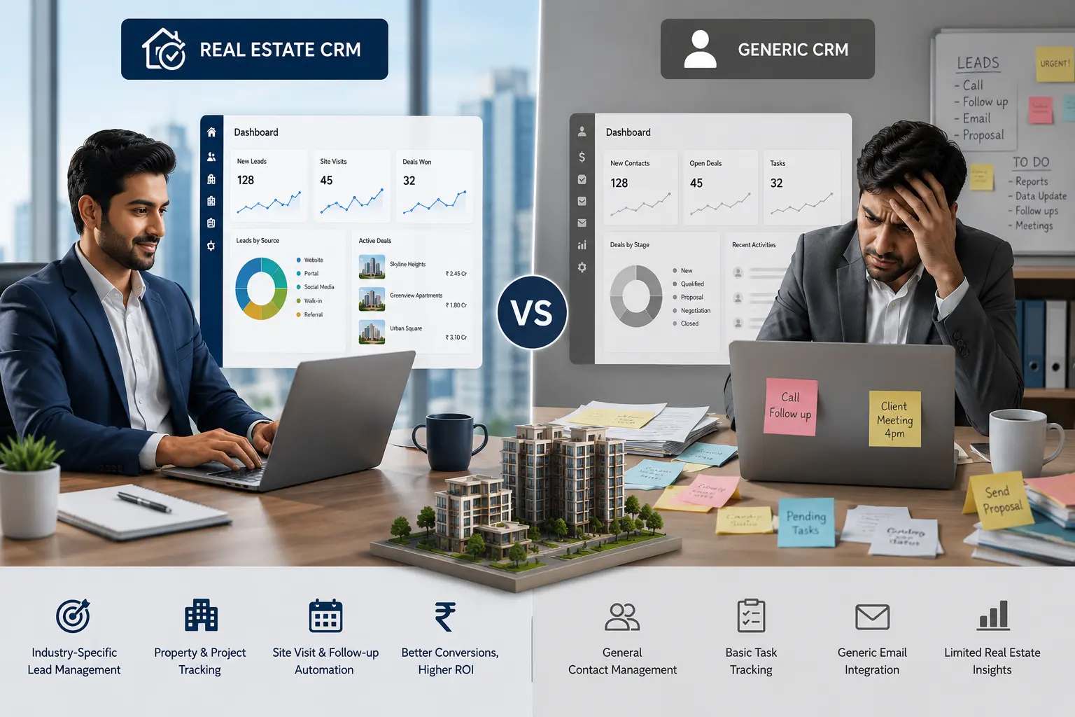 Real Estate CRM vs Generic CRM comparison image