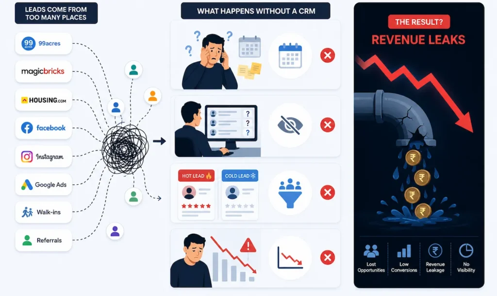 Problems facedby agents without a real estate CRM