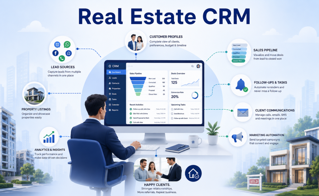 What is a CRM in Real Estate infographic