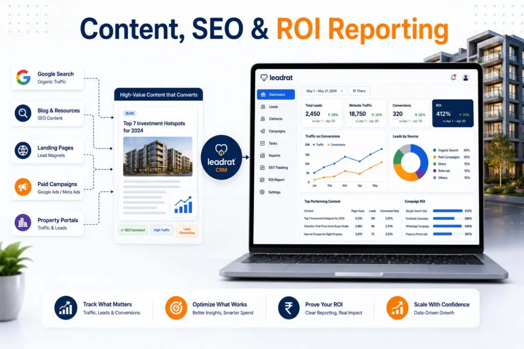 Content, SEO and ROI reporting with crm
