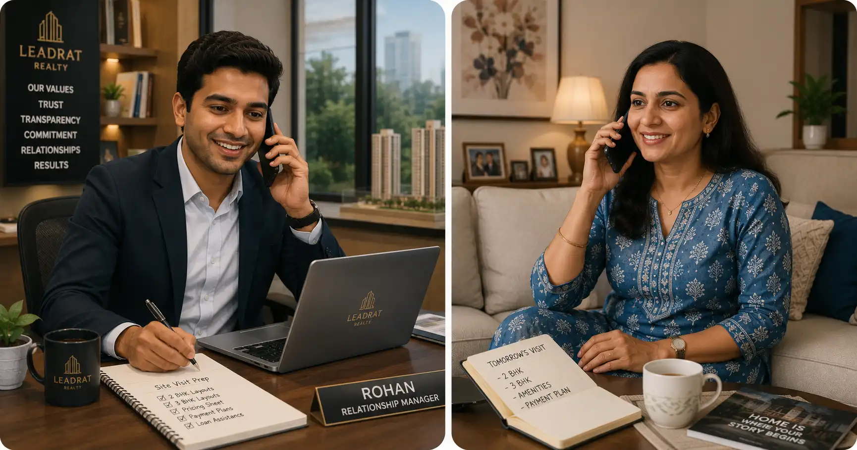 Agent calling for site visit confirmation call