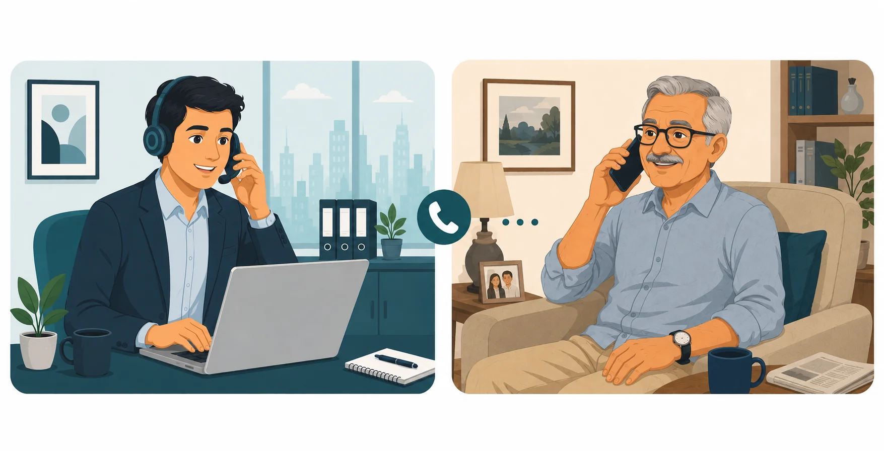 Real estate agent on call with a Property seller