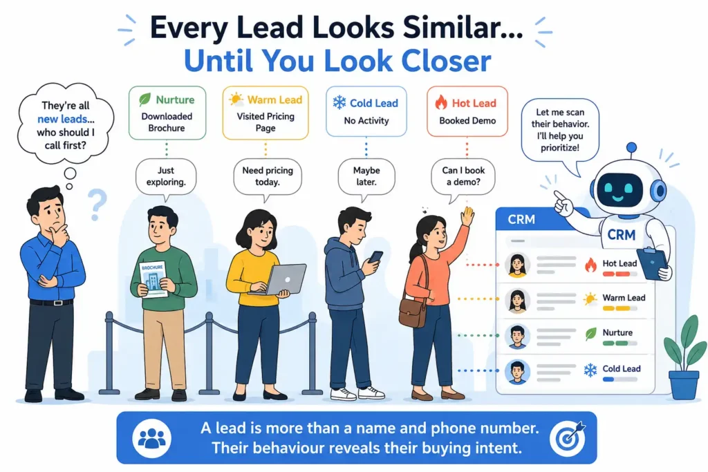 Lead qualification process based on behaviour and stage