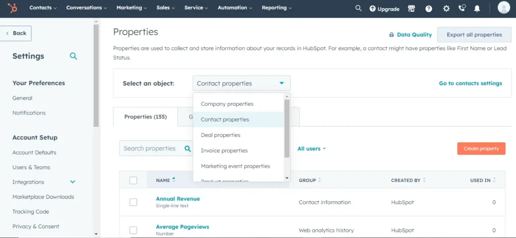 Hubspot CRM Dashboard