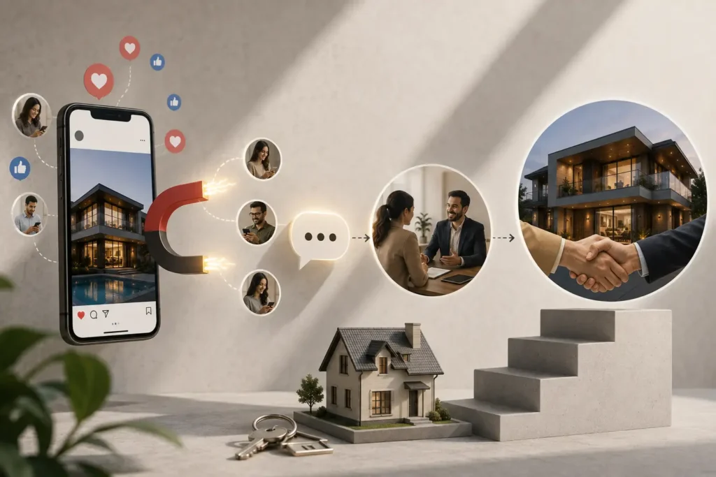 Real estate client conversion via Social media engagement